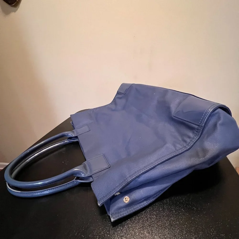 Tory Burch blue Ella tote shoulder bag